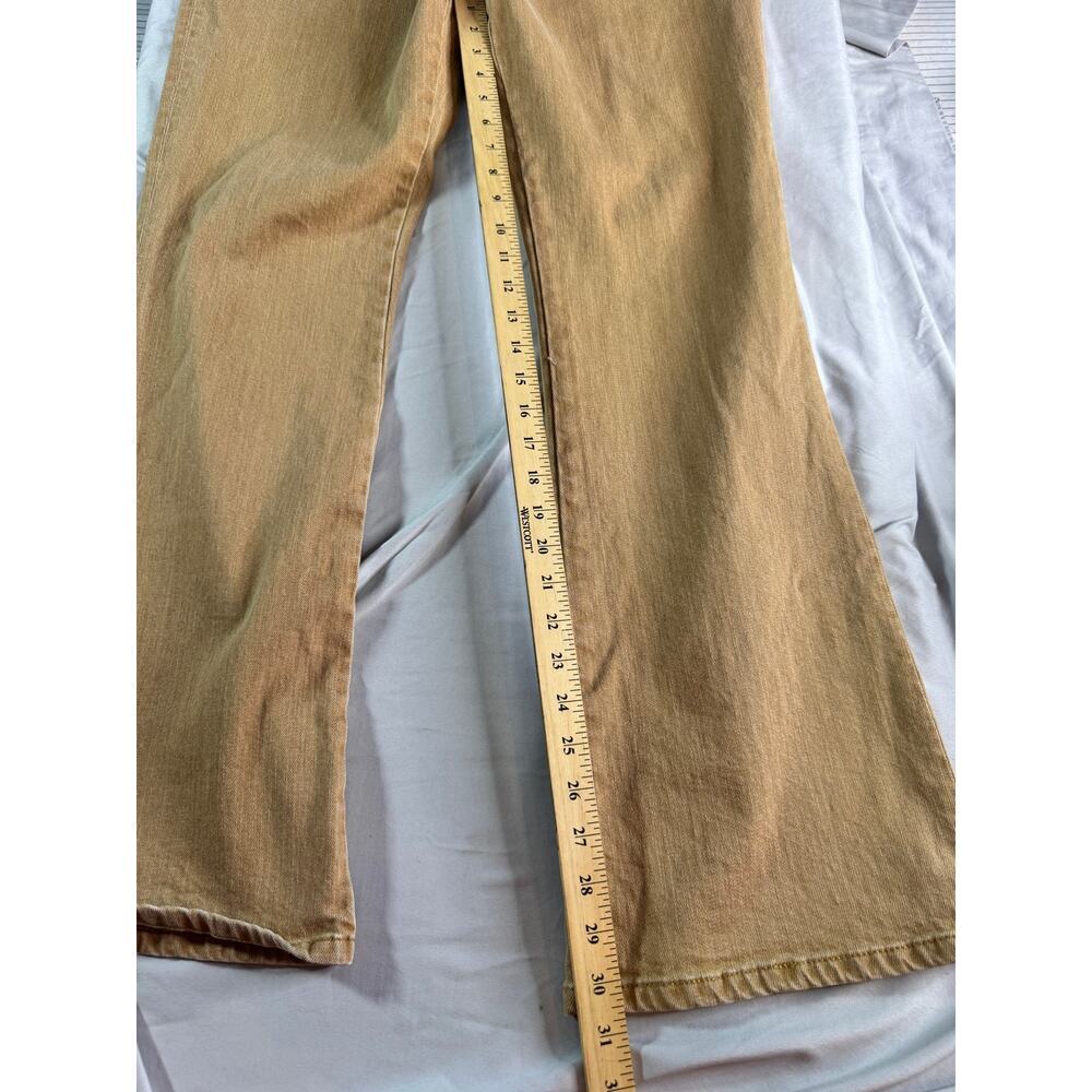 Lauren Jeans Co Ralph Lauren Tan Straight Leg Jeans Rhinestone Scroll Size 14 - Picture 5 of 7